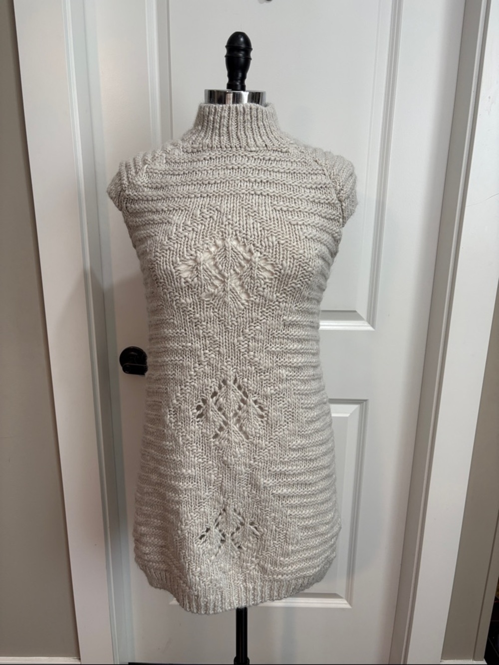 Zara Cream Cable Knit Turtleneck Sweater Tunic